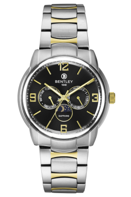 Product SKU: BL2529-10MTBI-KCase Material: Gold two tone stainless steelCase Size: 43.0mm X 51.0mmDial Size: Ø 37.0mmDial Color: Black dialCrystal: Sapphire crystal glassCrown: Ø 5.5mmMovement: VX3H