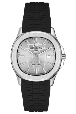 Product SKU: BL2569-10MWCBCase Material: Stainless steel caseCase Size: 40.0mm X 45.4mmDial Size: Ø 28.7mmDial Color: Silver dialBracelet:  Black Rubber Band strapCrystal: Sapphire crystal glassCrown: Ø 5.5mmMovement: GM12