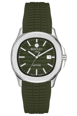 Product SKU: BL2569-10MWGGCase Material: Stainless steel caseCase Size: 40.0mm X 45.4mmDial Size: Ø 28.7mmDial Color: Green dialBracelet:  Green Rubber Band strapCrystal: Sapphire crystal glassCrown: Ø 5.5mmMovement: GM12