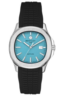 Product SKU: BL2569-10MWN1BCase Material: Stainless steel caseCase Size: 40.0mm X 45.4mmDial Size: Ø 28.7mmDial Color: Aqua blue dialBracelet:  Black Rubber Band strapCrystal: Sapphire crystal glassCrown: Ø 5.5mmMovement: GM12